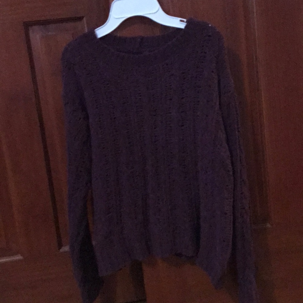 Fuzzy Burgundy sweater- American eagle outfitters